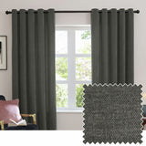 Argos Furn Soft Chenille Blackout Eyelet Curtains - Charcoal - 117x137cm- Buy online at McGrocer
