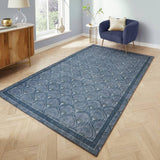 Argos Catherine Lansfield Deco Blue Flatweave Rug 152x230cm- Buy online at McGrocer