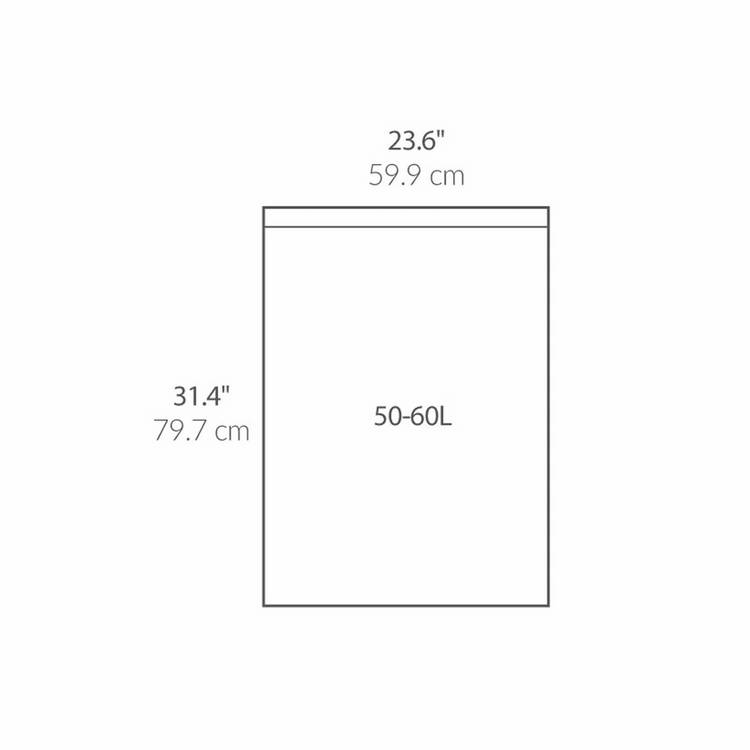 Simplehuman bin liners 60L Code P pack of 100, imported from the UK