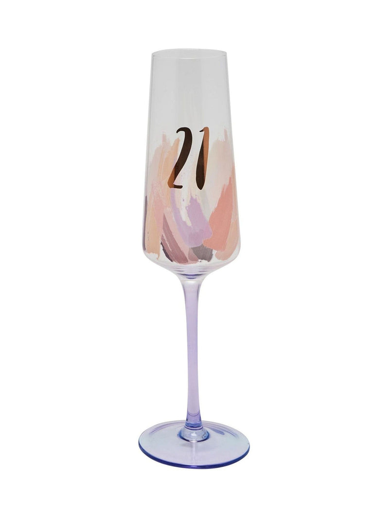 Widdop pink 21st birthday flute champagne glass (British brand)