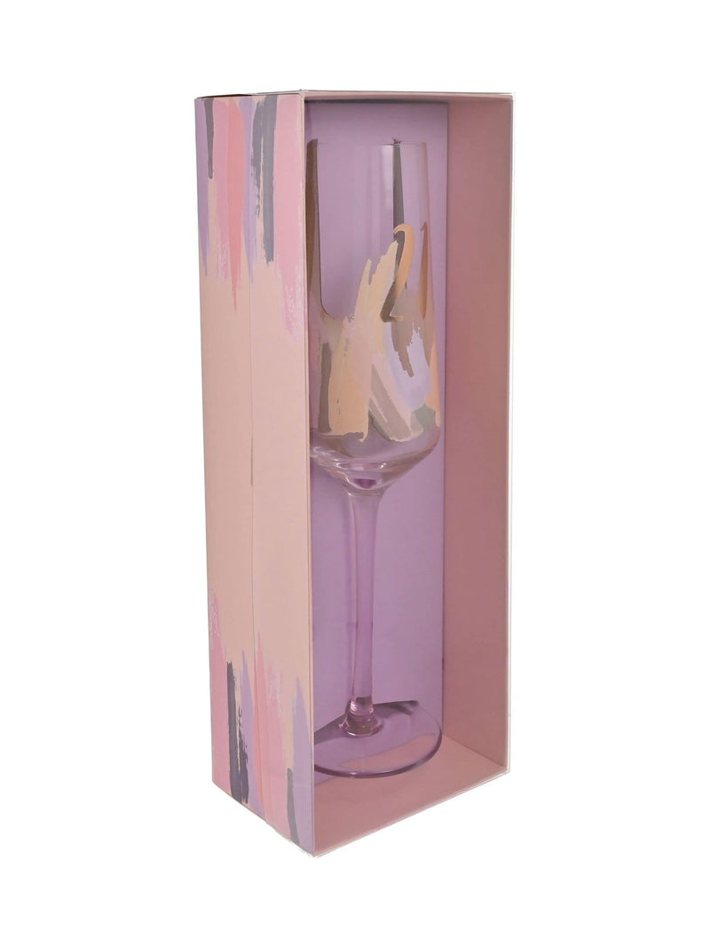 Widdop pink 21st birthday flute champagne glass (British brand)