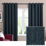 Argos Furn Soft Chenille Blackout Eyelet Curtains Navy Blue 117x137cm- Buy online at McGrocer