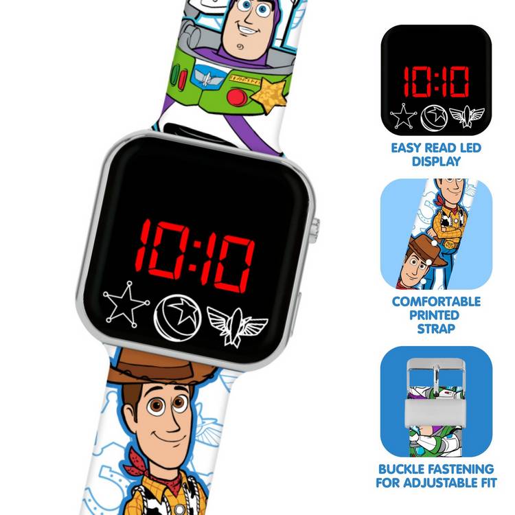Toy Story kids LED watch Buzz and Woody silicone strap (British brand)