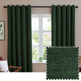 Furn dark green chenille blackout eyelet curtains 168x137cm - British product