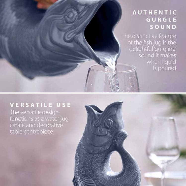 Wade ceramic clay fish jug French Grey 1.2L, UK version