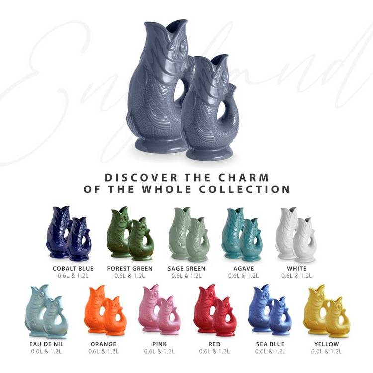 Wade ceramic clay fish jug French Grey 1.2L, UK version