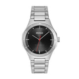Hugo stainless steel black dial bracelet watch, UK version