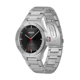 Hugo stainless steel black dial bracelet watch, UK version