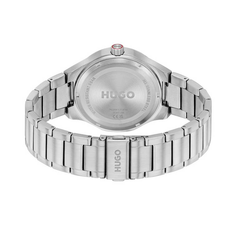Hugo stainless steel black dial bracelet watch, UK version