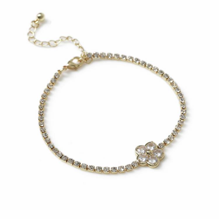 Liars & Lovers tennis bracelet flower charm stainless steel crystal, UK version