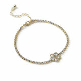 Liars & Lovers tennis bracelet flower charm stainless steel crystal, UK version