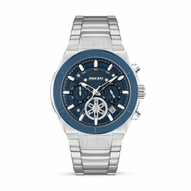 Ducati Supermotos blue dial stainless steel bracelet watch - British product