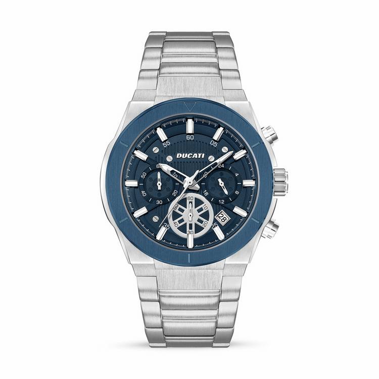 Ducati Supermotos blue dial stainless steel bracelet watch - British product