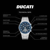 Ducati Supermotos blue dial stainless steel bracelet watch - British product