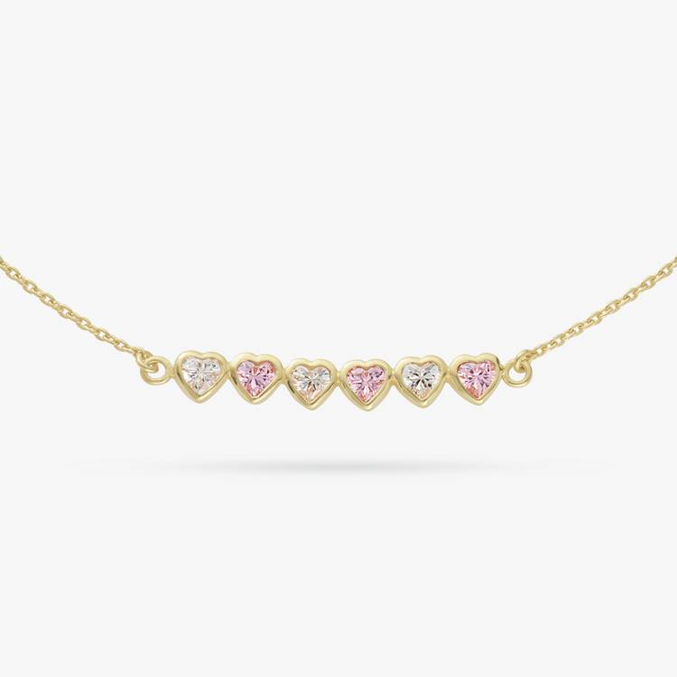 Revere 9ct gold plated heart bracelet 7.5 inch chain, UK version
