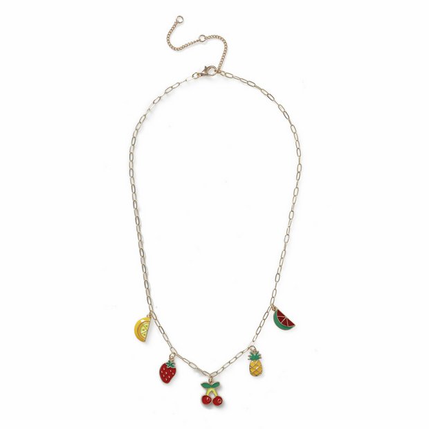 Flitzy Kids fruit charm necklace, chain length 34cm, UK version