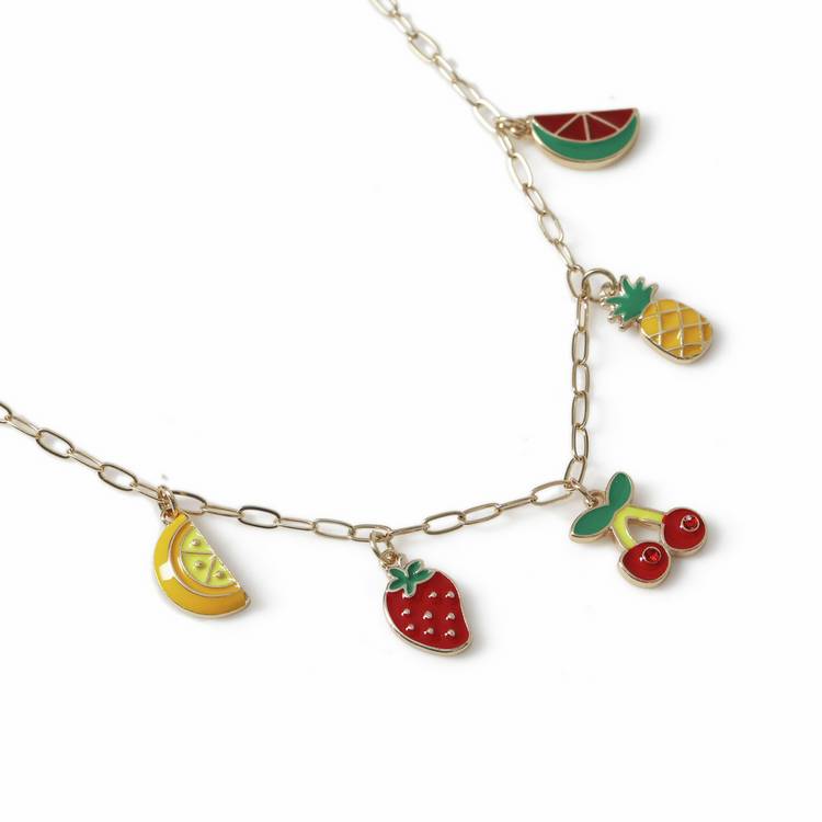 Flitzy Kids fruit charm necklace, chain length 34cm, UK version