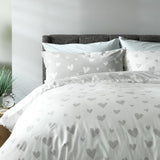 Argos Home hearts grey white bedding set single - British product