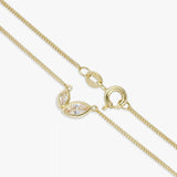 Revere gold-plated silver double marquise necklace with cubic zirconia - British product