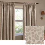Argos Wylder Grace Leaf Pencil Pleat Curtains Taupe 117x137cm- Buy online at McGrocer