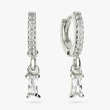 Argos Revere Sterling Silver Baguette Huggies Drop Earrings- Buy online at McGrocer