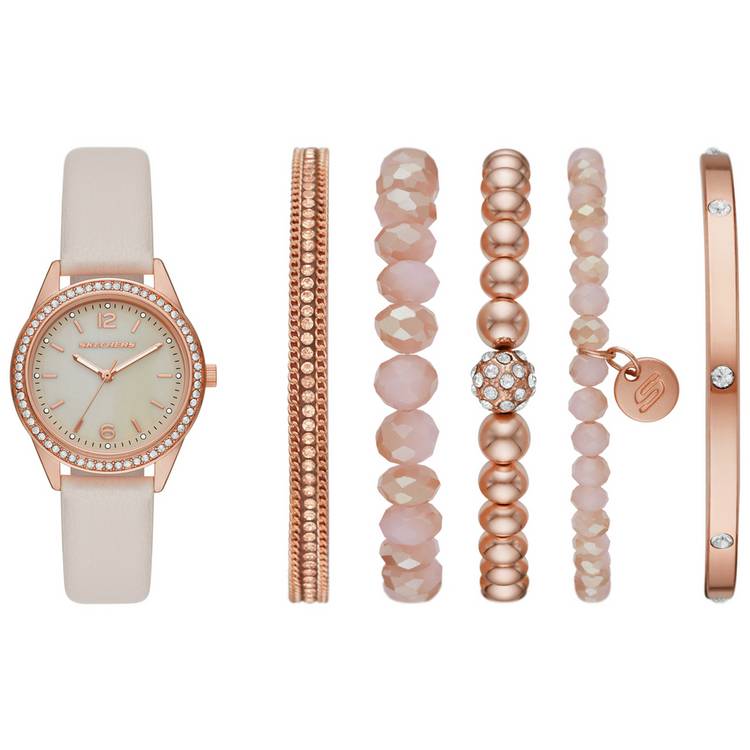 Skechers watch and bracelet gift set rose gold-tone, UK version