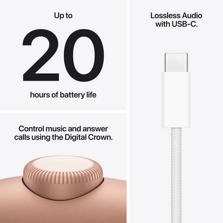 Apple AirPods Max 2 orange over-ear headphones, imported from the UK