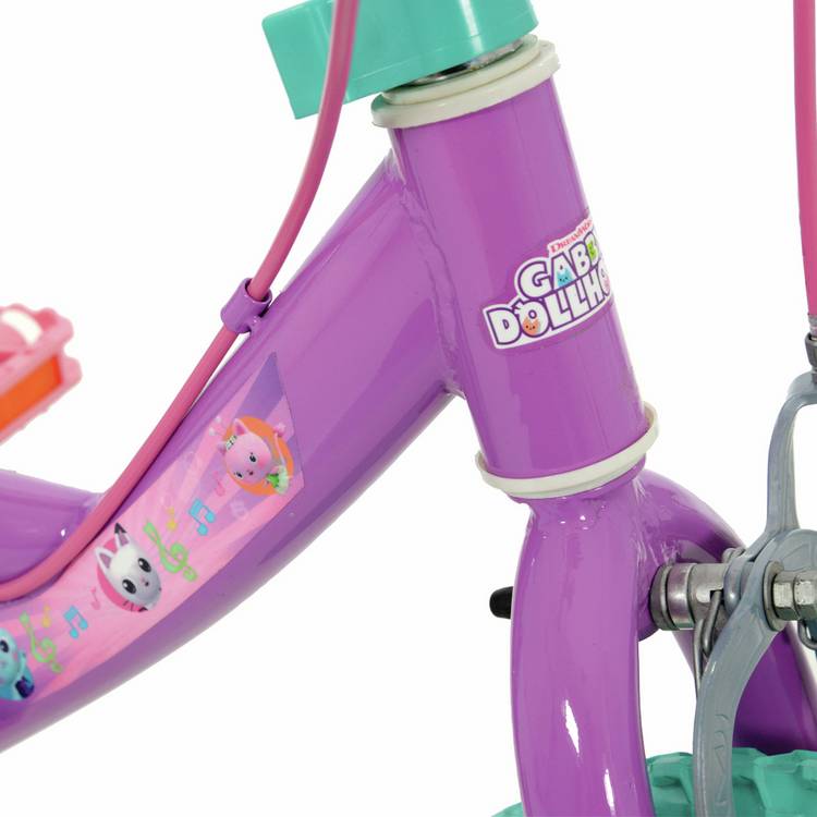 Gabby's Dollhouse 12 inch children's beginner bike with basket, imported from the UK