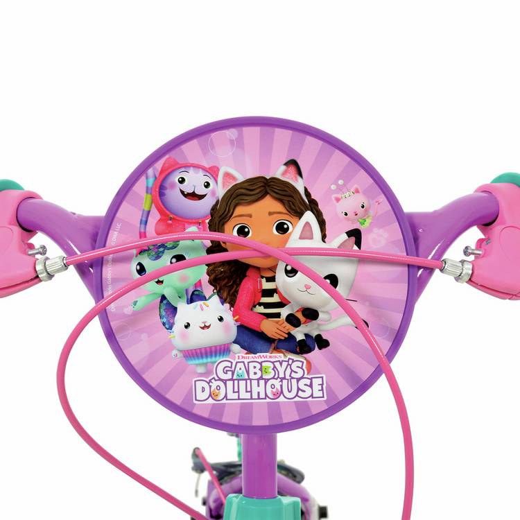Gabby's Dollhouse 12 inch children's beginner bike with basket, imported from the UK