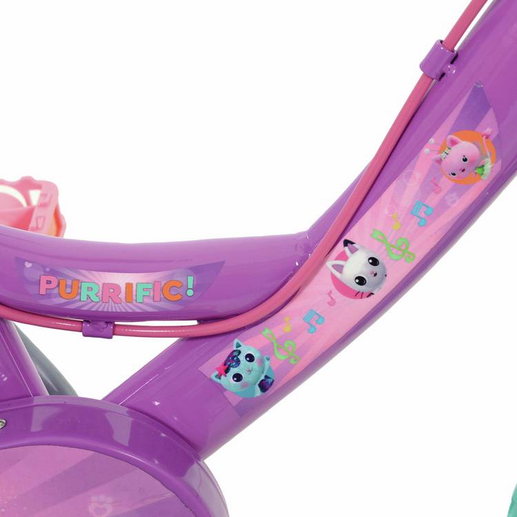 Gabby's Dollhouse 12 inch children's beginner bike with basket, imported from the UK