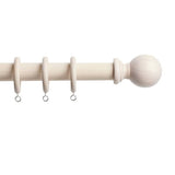 Argos Home curtain pole washed white ball 120cm, UK version
