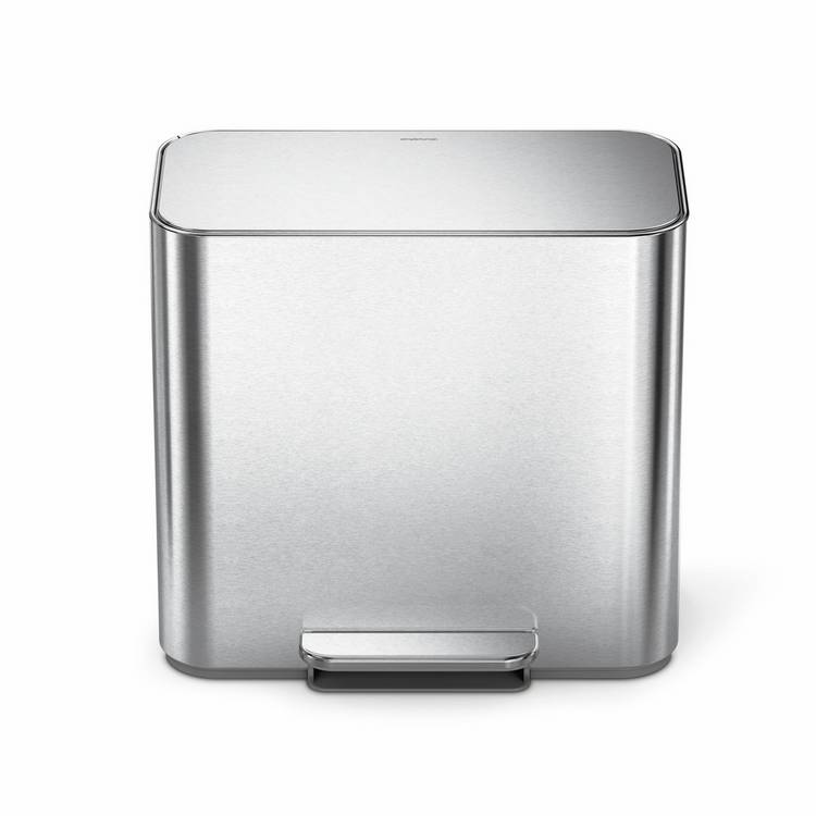 Simplehuman mini recycler pedal bin stainless steel 15 litre, imported from the UK