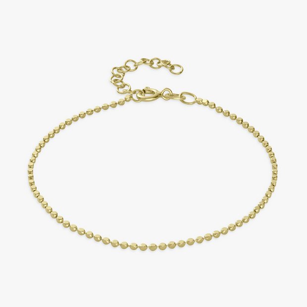 Revere gold plated diamond cut beaded bracelet 20cm, imported from the UK