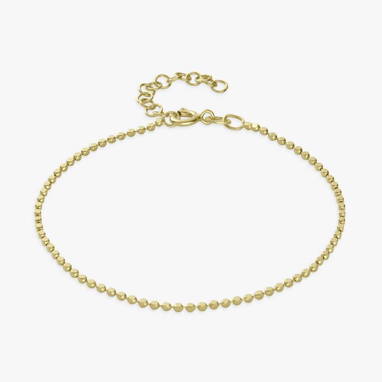 Revere gold plated diamond cut beaded bracelet 20cm, imported from the UK