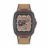 Ducati rectangular watch with tan leather strap 42mm (British brand)