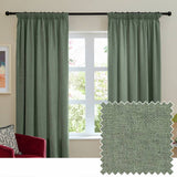 Argos Furn Soft Chenille Blackout Pencil Pleat Curtains - Green - 117x137cm- Buy online at McGrocer
