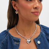 Lipsy two-tone heart huggies earrings - British product