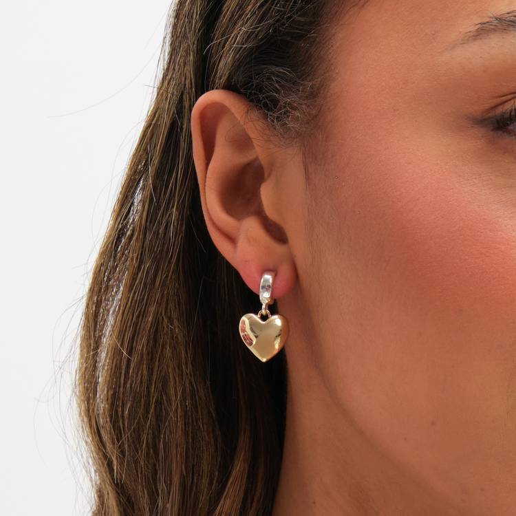 Lipsy two-tone heart huggies earrings - British product