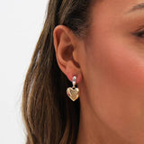 Lipsy two-tone heart huggies earrings - British product