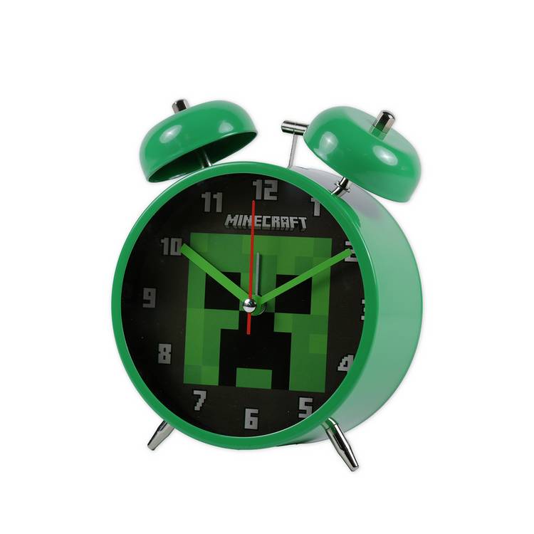 Minecraft Creeper alarm clock green design, UK version