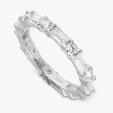 Argos Revere Sterling Silver Baguette Eternity Band Ring - Large- Buy online at McGrocer
