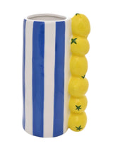 Next Widdop Blue Lemon Vase With Stripes Ceramic Vase 21cm- Buy online at McGrocer