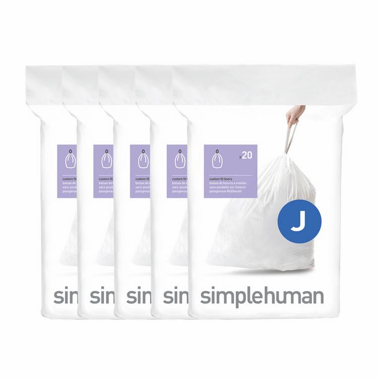 Simplehuman bin liners 45L code J pack of 100, UK version