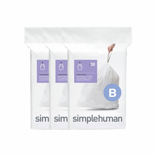 Simplehuman 6L Code B bin liners pack of 90, UK version