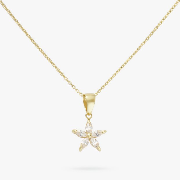 Revere gold plated star pendant necklace 18 inch chain, imported from the UK