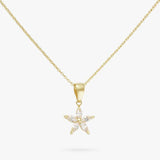 Revere 9ct Gold Plated Silver Marquise Star Pendant Necklace