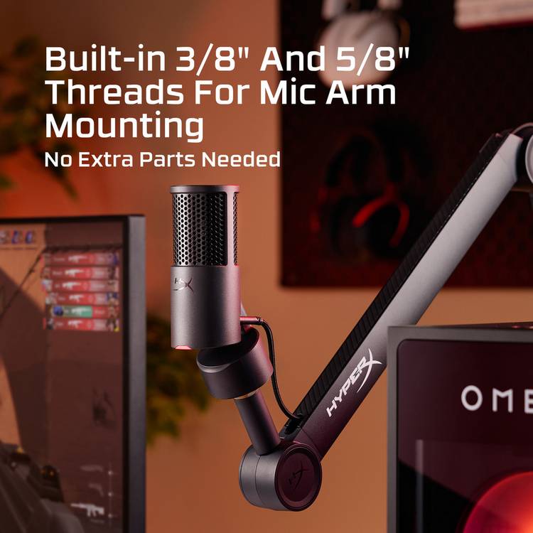 HyperX SoloCast 2 USB gaming condenser microphone black (British brand)