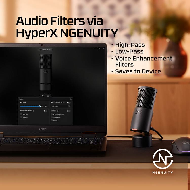 HyperX SoloCast 2 USB gaming condenser microphone black (British brand)