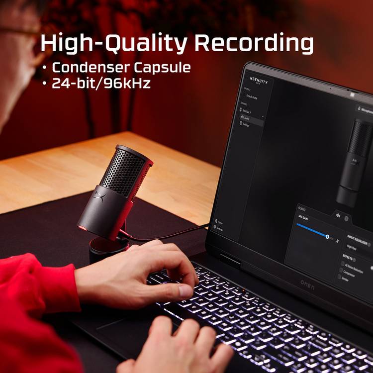 HyperX SoloCast 2 USB gaming condenser microphone black (British brand)