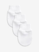 Next White 100% Cotton Baby Scratch Mitts 3 Pack- Buy online at McGrocer